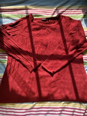 Chico's Red Crewneck Knit Sweater